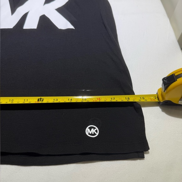 Michael Kors Black Tee with White MK Logo - Picture 5 of 8